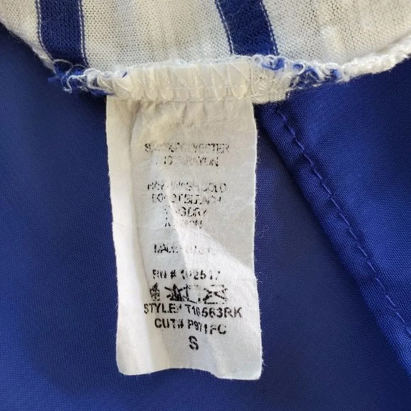 Soprano Striped Tank Top with Sheer Cover Up Womans Size S Blue White - Picture 8 of 8